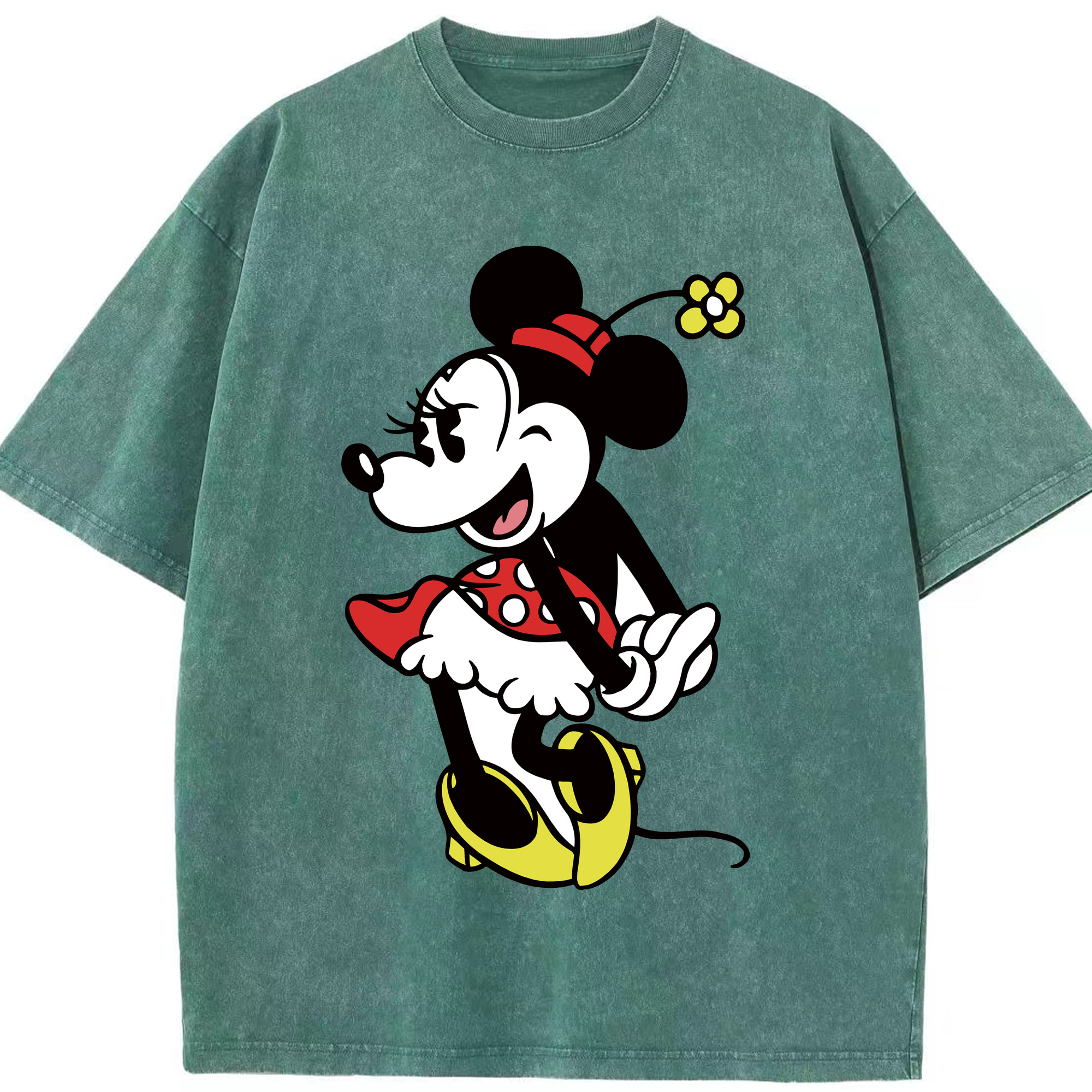 （画像用） ミッキーマウス Mickey Mouse 綿100% ヴィンテージ風 半袖Tシャツ（フロントプリント）